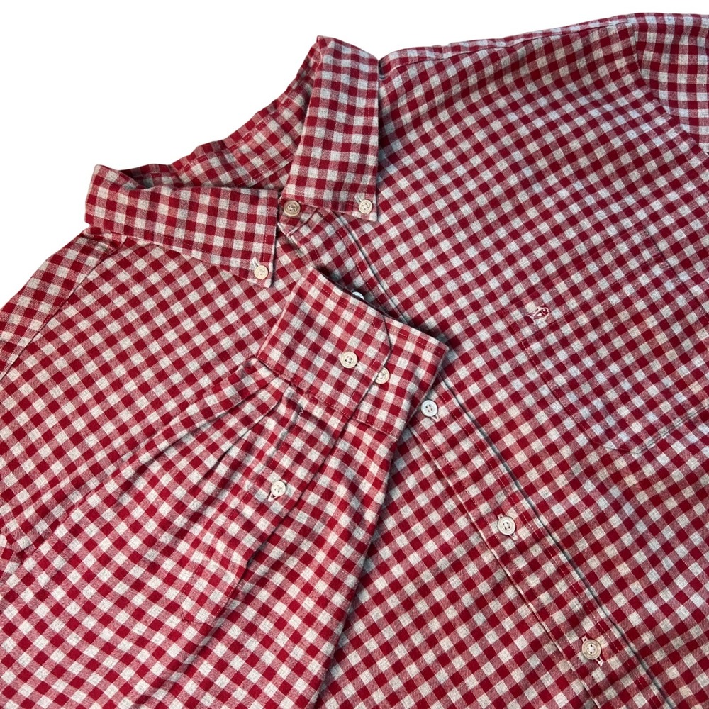 Southern Tide Button Down Flannel Shirt Mens XXL Red Gingham Long Sleeve Cotton